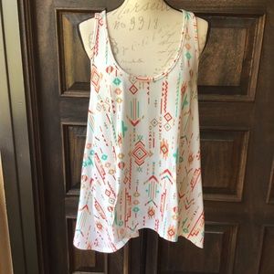 📌3/$20-Hot Ginger- Aztec Printed A- Line Tank